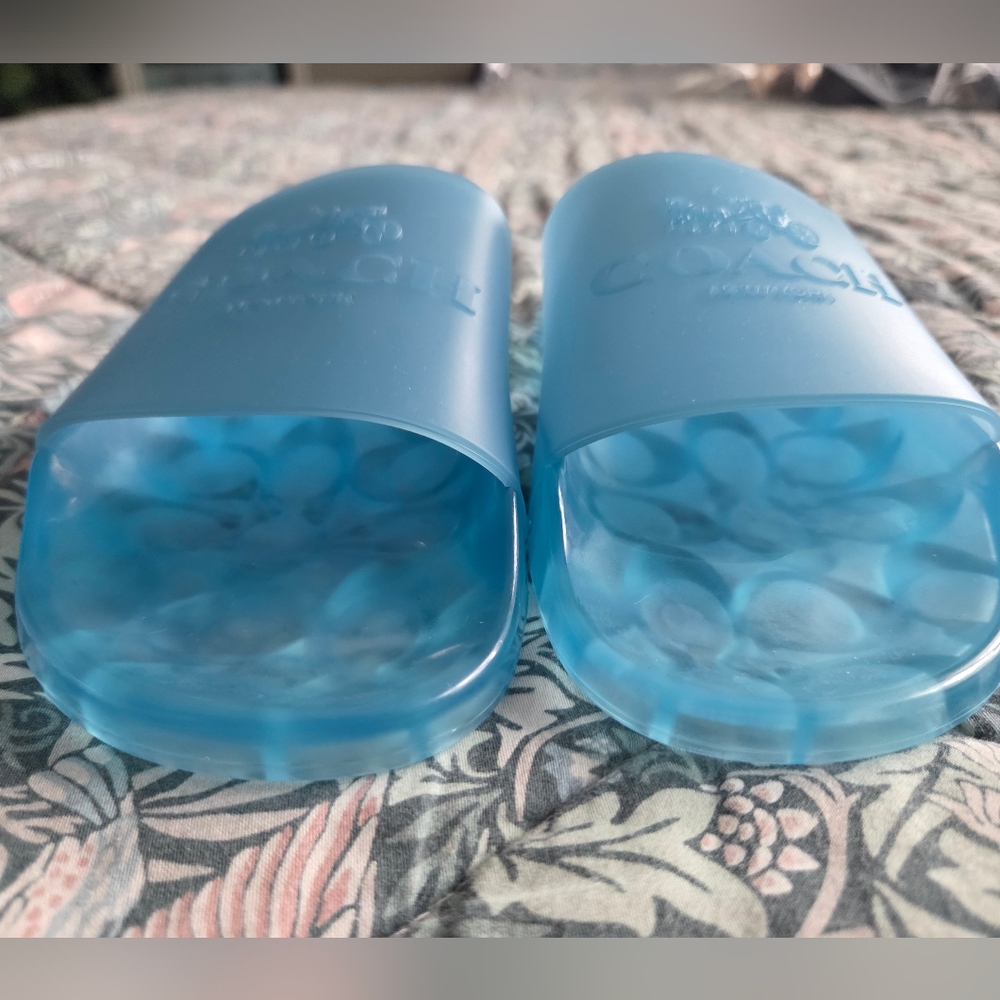 COACH Blue Jelly Slide Sandals - Picture 5 of 9
